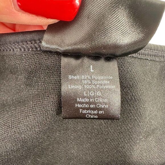 Ocean Blues Bikini Bottom Solid Black Side Ruffles Cheeky Womens Size Large Swim - Picture 7 of 7